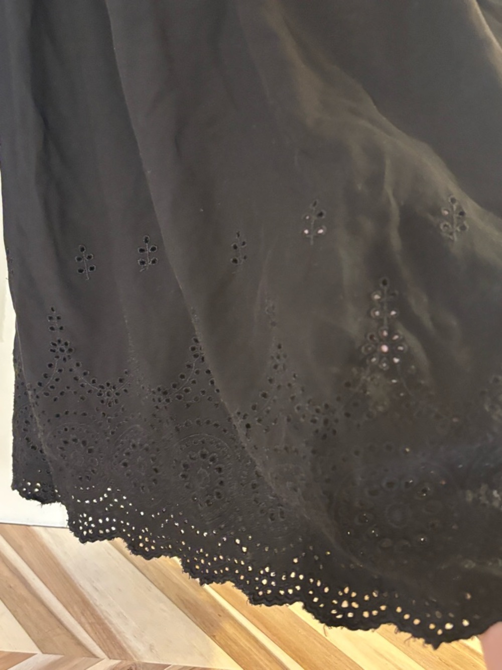 lovestitch Black Long Sleeve Eyelet Trim V-Neck Dress - Picture 6 of 10